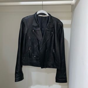 Truth and Pride Black Leather Motorcycle Jacket